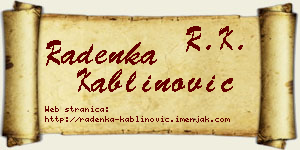 Radenka Kablinović vizit kartica